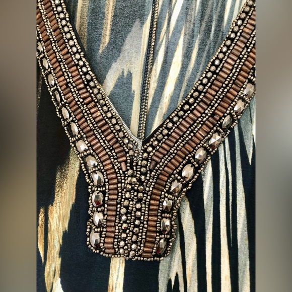 Ladies size L Boston Proper long sleeved tunic top with beading - Picture 3 of 7